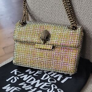 Kurt Geiger - THE KENSINGTON | Elegant Gold Crystal Shoulder Bag
